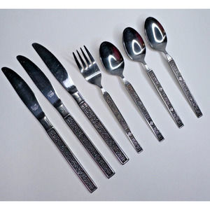 National MCM Swirl Detail Stainless Flatware Replacement 7 Pc